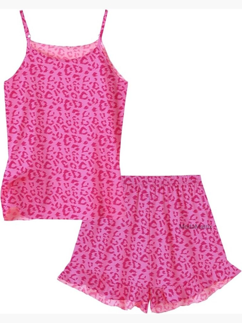 Kids Silk Satin Ruffled Pajama Set - Short Sleeve Sleepwear